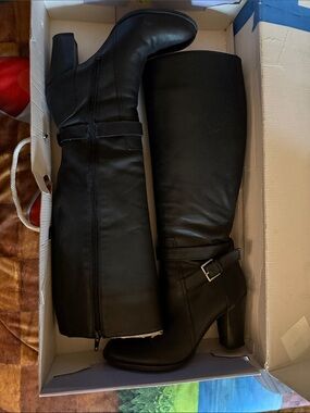Marc Fisher Black Over-the-Knee Heeled Boots